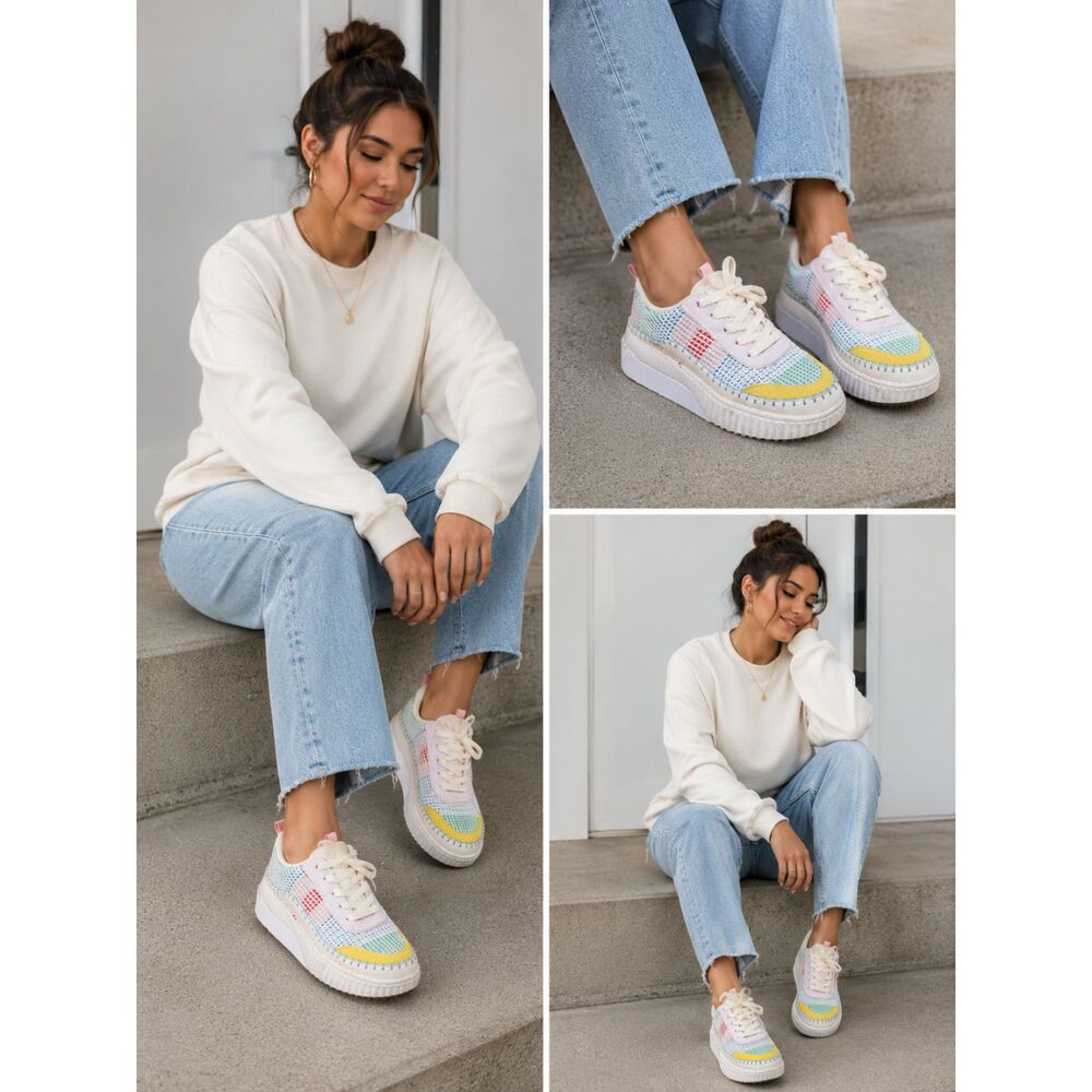 Women’s Dream Pairs Multicolor Platform Sneakers size 8